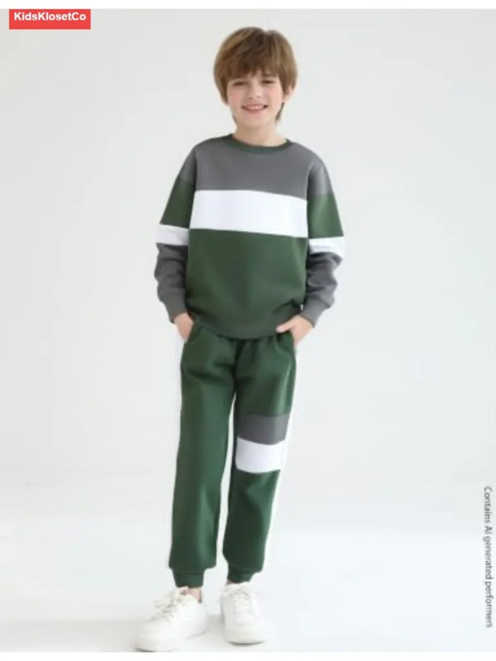 Boys Cotton Blend Sweatsuit Set Long Sleeve Hoodie with Pants Fall Winter Outfit